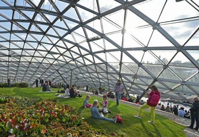 zaryadye park, glass gridshell, gridshell structure, structural engineering