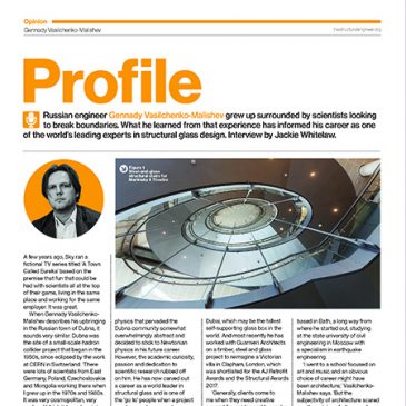 Malishev profile in The Structural Engineers magazine